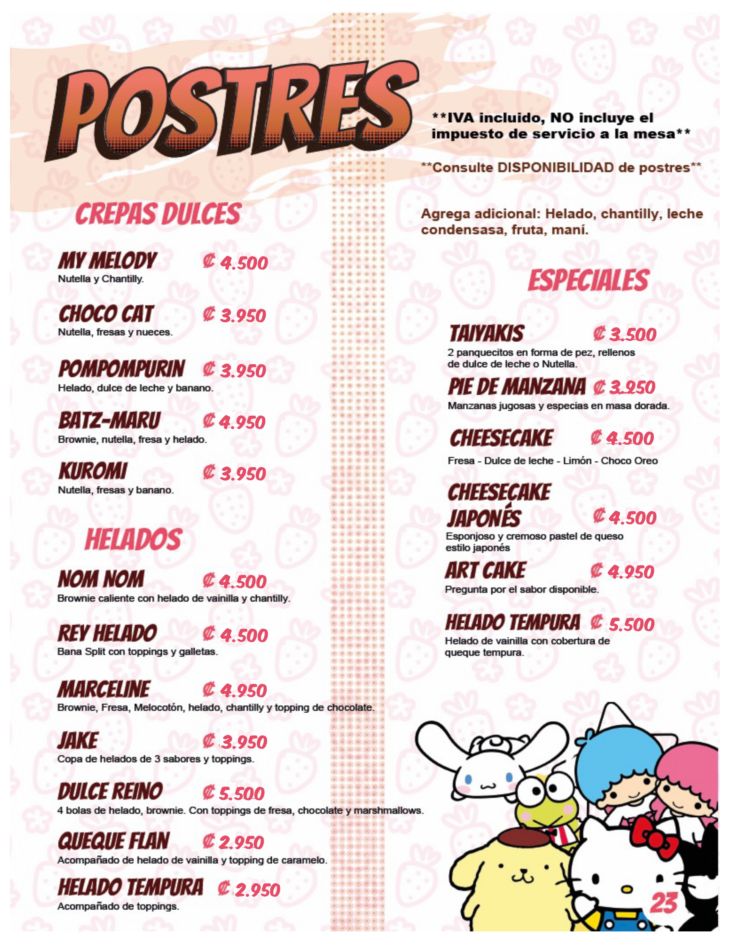 Menu page 22